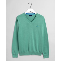 Gant classic Cotton V-neck Sweater Groen