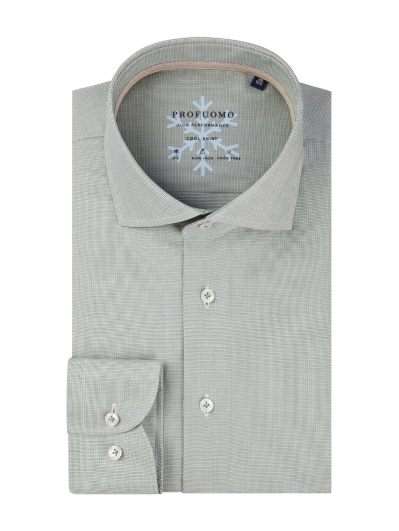 Individualiteit Altaar Vertrek naar Profuomo - Cool Shirt - Overhemd - Slim Fit - Licht Groen