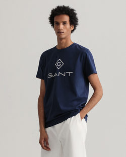 Gant Logo T-shirt Donkerblauw
