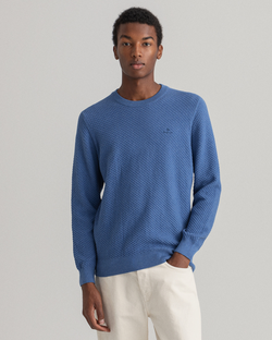 Gant Texture Sweater Met Ronde Hals...