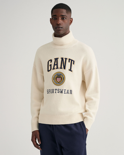Gant Crest Shield Rollneck Sweater Wit